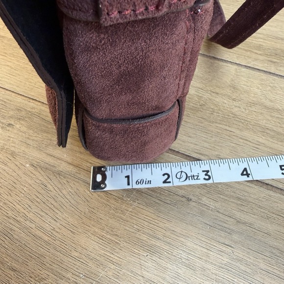 Purple Genuine Suede Leather Crossbody Bag - Made In Italy - Picture 10 of 10